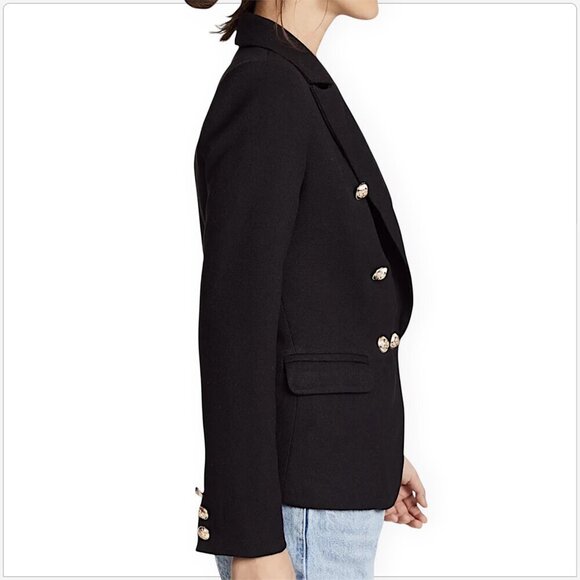 Lioness Black Palermo Double Breasted Gold Buttons Blazer Jacket NWT New S - Picture 3 of 7